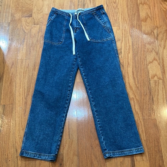 Tommy Hilfiger Vintage Jeans Size 10 Blue Woman Pockets Tie Accent Waistband - Picture 3 of 12
